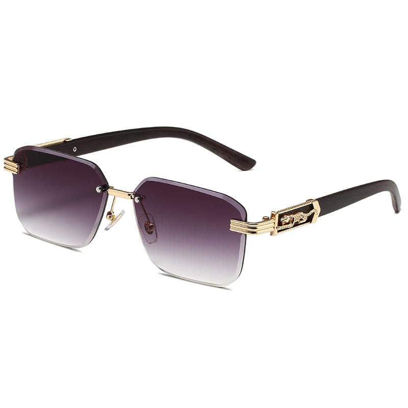 Frameless Sunglasses - Leopard Print & Metal Decor (Trendy All-Match Fashion Glasses Fashion Trends)