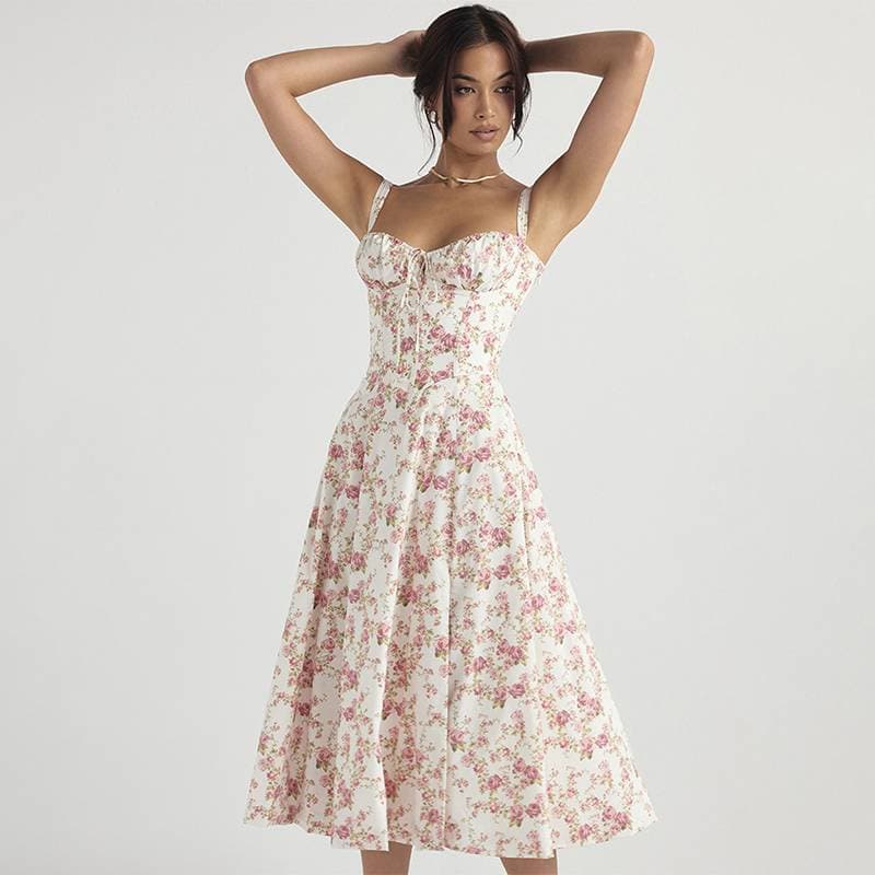Women's Fashion High-end Sling Gentle Style Dress Skirt Female Style