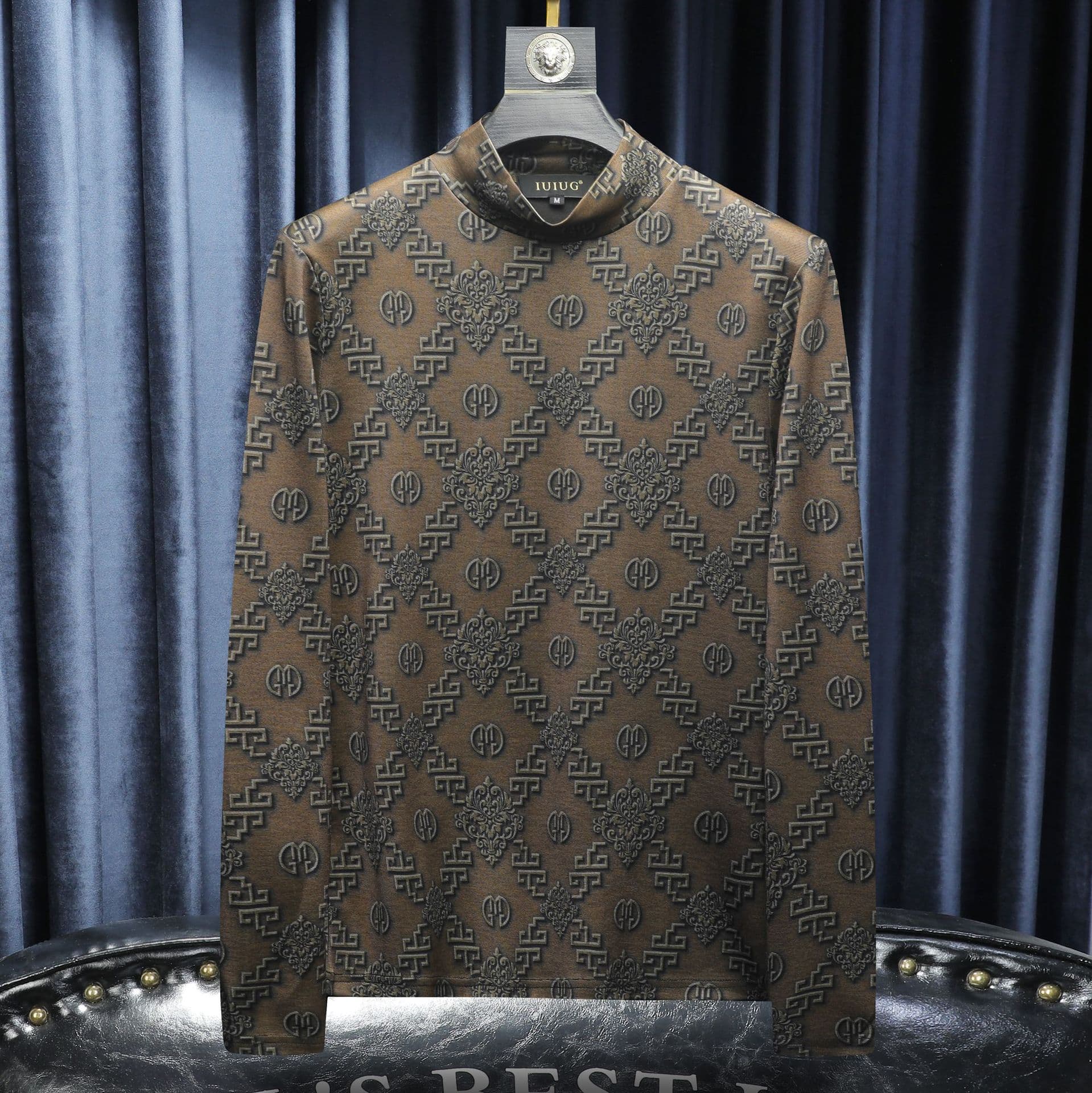 Men's Clothing Autumn and Winter New Men's Casual All Match Light Luxury Quality Half High Collar Double Sided Fleece Bottoming Shirt