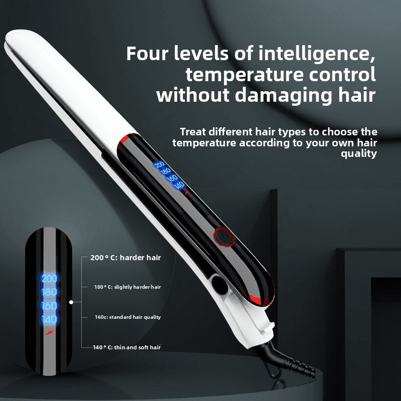 2-In-1 Hair Straightener & Curling Iron - Fast Heating Styling Tool With Ceramic Plates (Dual Voltage Adjustable Temperature Travel-Friendly)