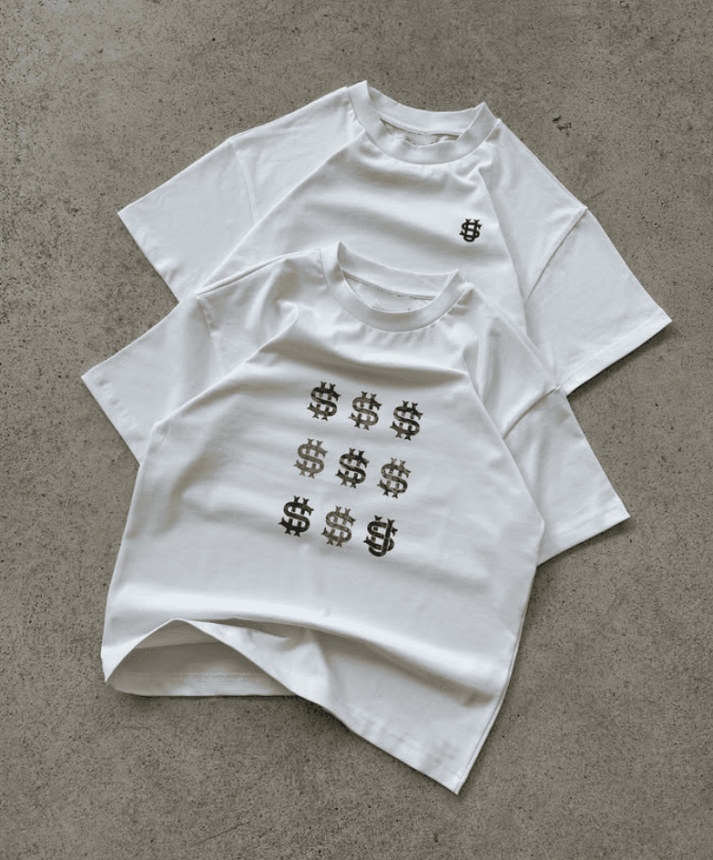 European And American Suvene Men's Breathable Cotton Blends Printed T-Shirt Short Sleeve White One-Piece Machine Washable