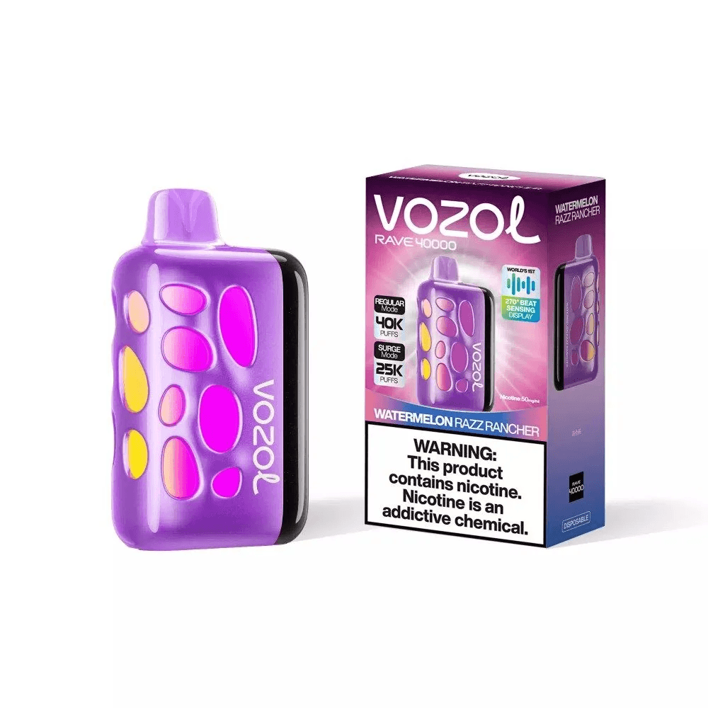 Entrepôt UE Vozol Rave 40000 Vape jetable Puff 40k Cigarette électronique Contrôle du flux d'air Vape Pakete Ice Fruit Combos 1 PCS