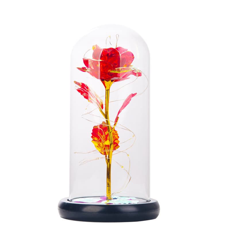 Mothers Day Artificial Eternal Rose LED Light Flower Beauty The Beast Valentine Day Girl Wedding