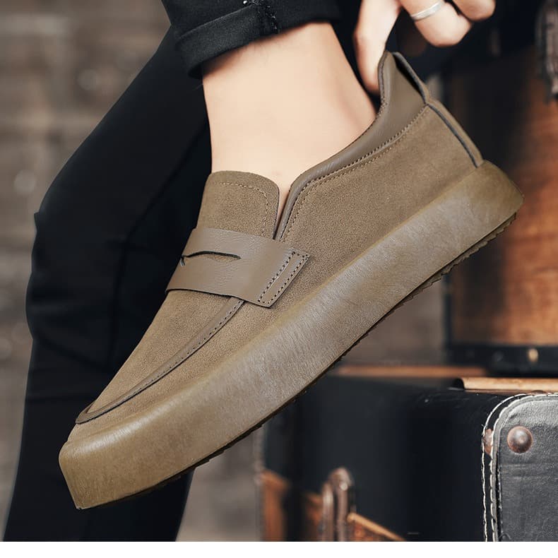 2024 spring new breathable Men's peas shoes Korean fashion casual shoes young men's shoes trendy single shoes