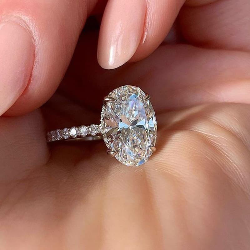 New Fashion Personalized Zircon Platinum Ring Korean Fashion Engagement Ring