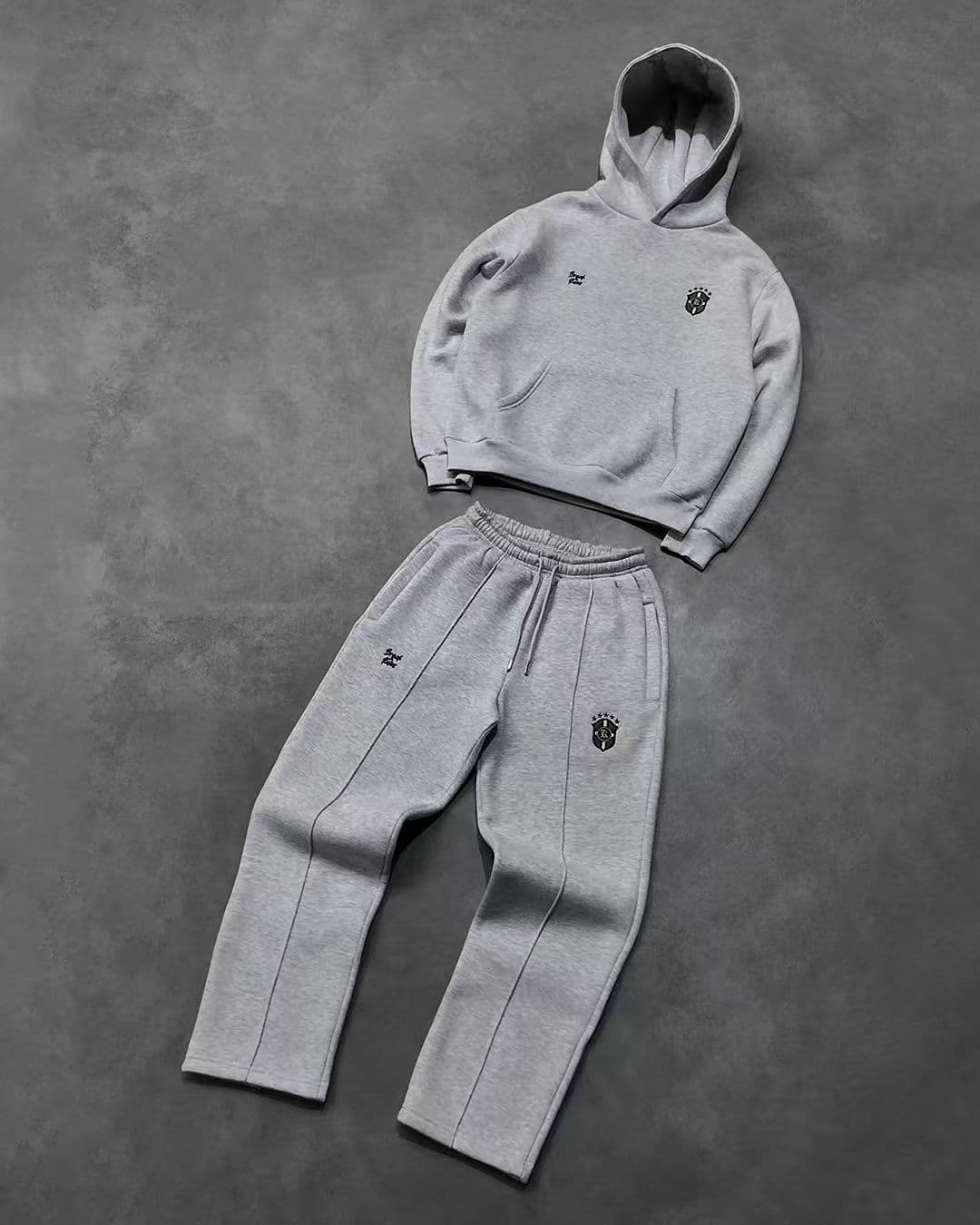 2027 European American Style Tracksuits New Trend Brand Fashion Street Style Personality Hooded Sweatshirts + Lace-Up Sweatpants Two-Piece Suits