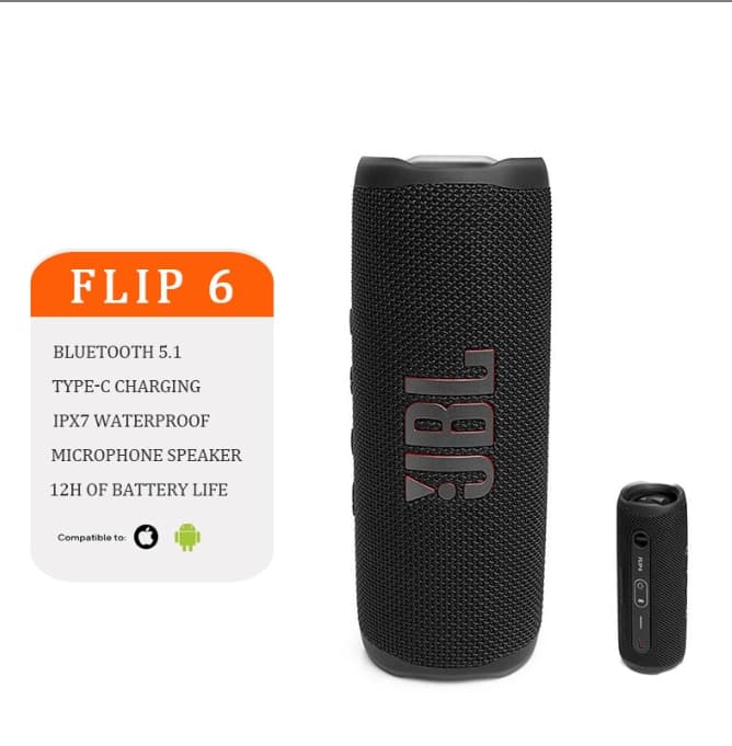 【Livraison rapide】Enceinte de basse authentique JBI Flip6 Enceinte Bluetooth Enceinte sans fil portable Étanche pour IOS/Android/PC Enceinte ave