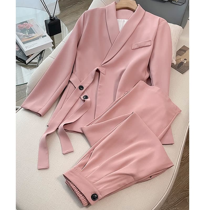 Women's Clothing Spring And Autumn New Temperament Professional Loose Casual Style Suit Two Piece Suit For Women