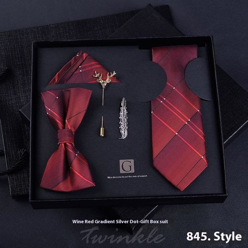 Tie Men Formal Casual Tie Box Set Groom's Wedding Korean Version Valentine's Day Birthday Gift For Boys Trendy