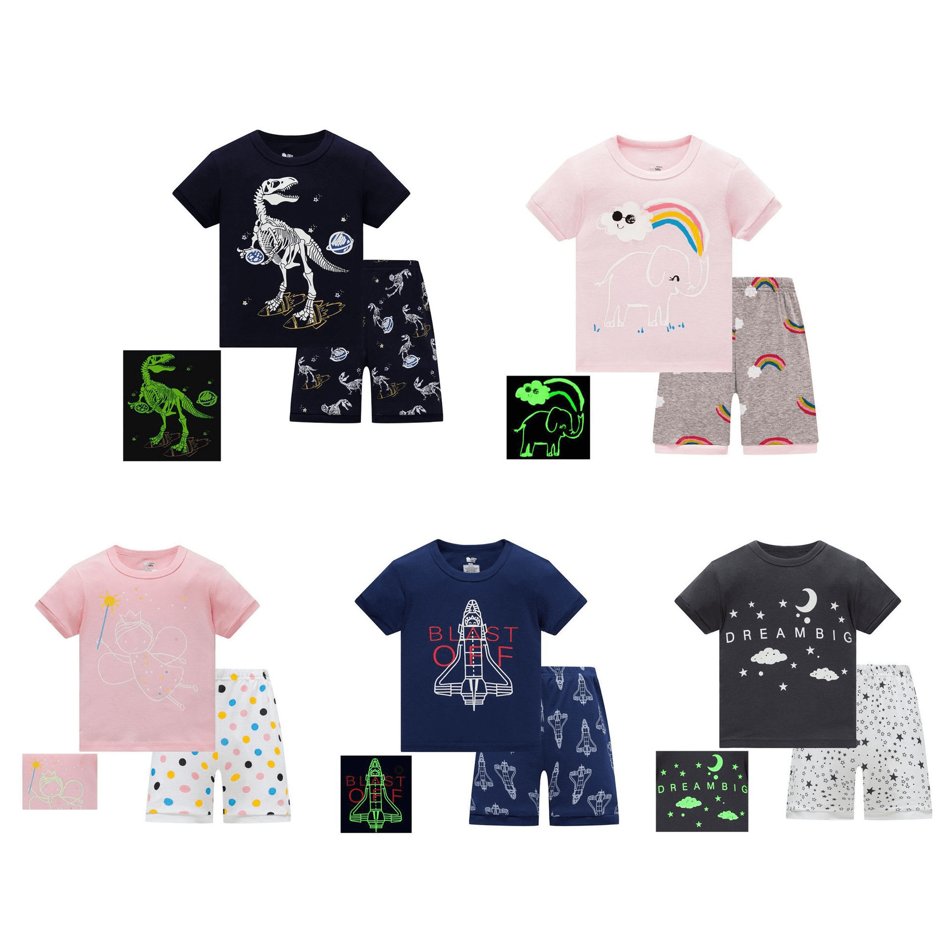 Kid's Clothing Baby Cotton Short-sleeved Riband Cotton Children's Pajamas Air-conditioning Clothes Home Clothes