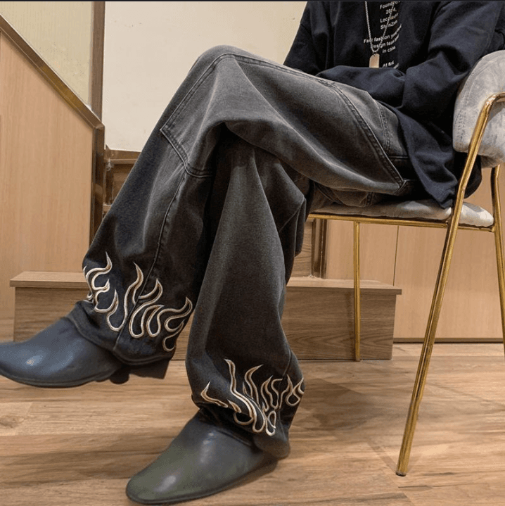 Men's Clothing men's spring and autumn retro old fashion brand ins straight loose casual high street vibe wide leg daddy pants