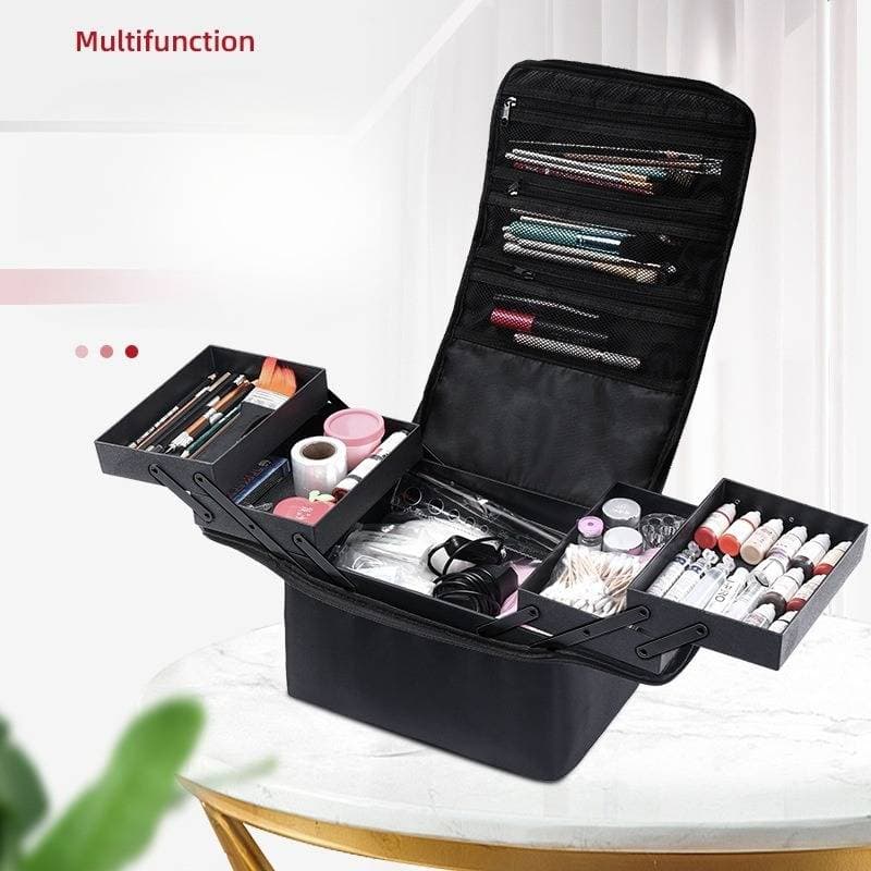 Makeup Organizers Large Capacity Multi Layer Professional Cosmetic Bag Portable Nail Art Embroidery Tool Box