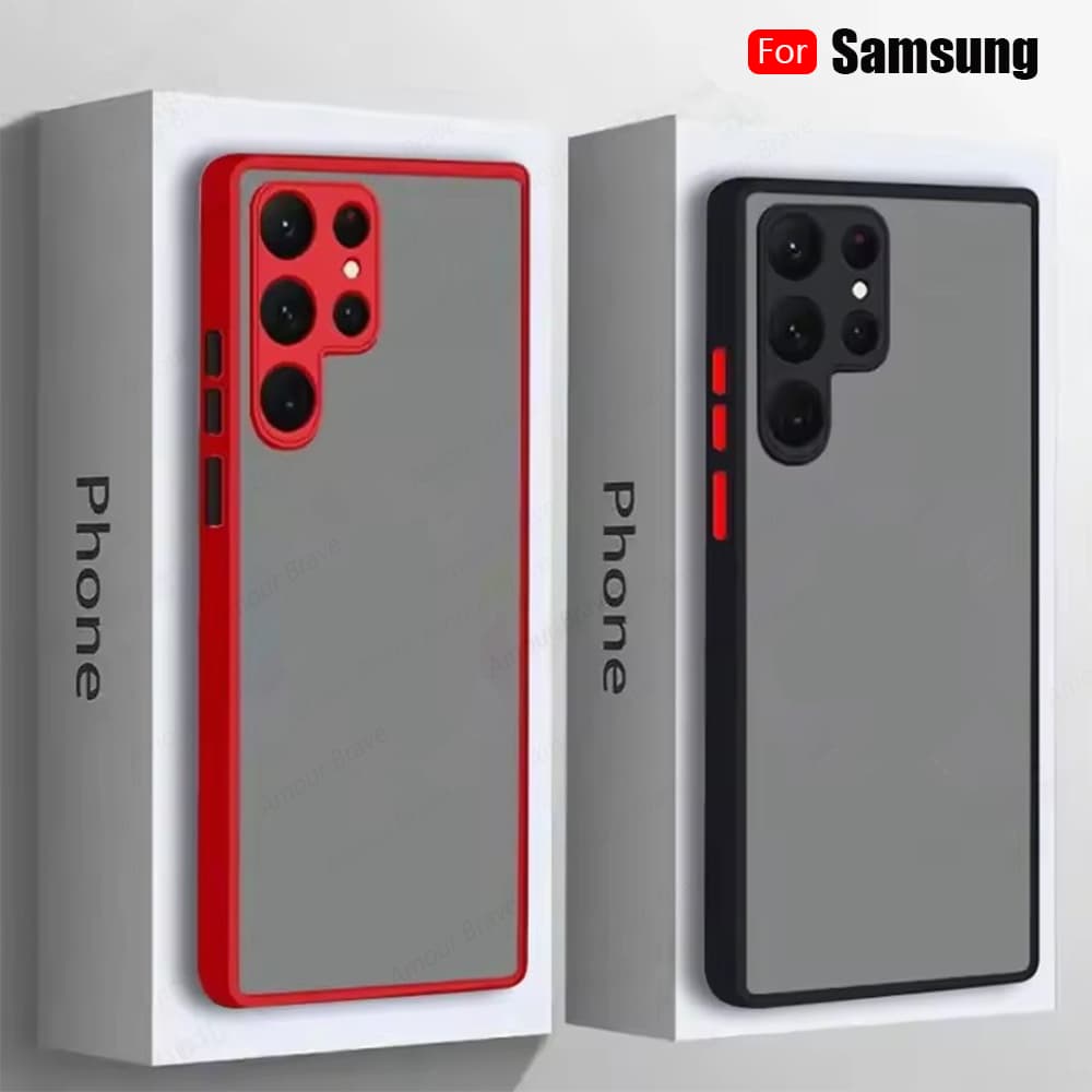 Funda For Samsung Galaxy S25 S24 S23 Ultra Shockproof Matte Armor Phone Case On Galaxy S22 S21 S20 FE Plus A56 A55 A35 A15 Cover