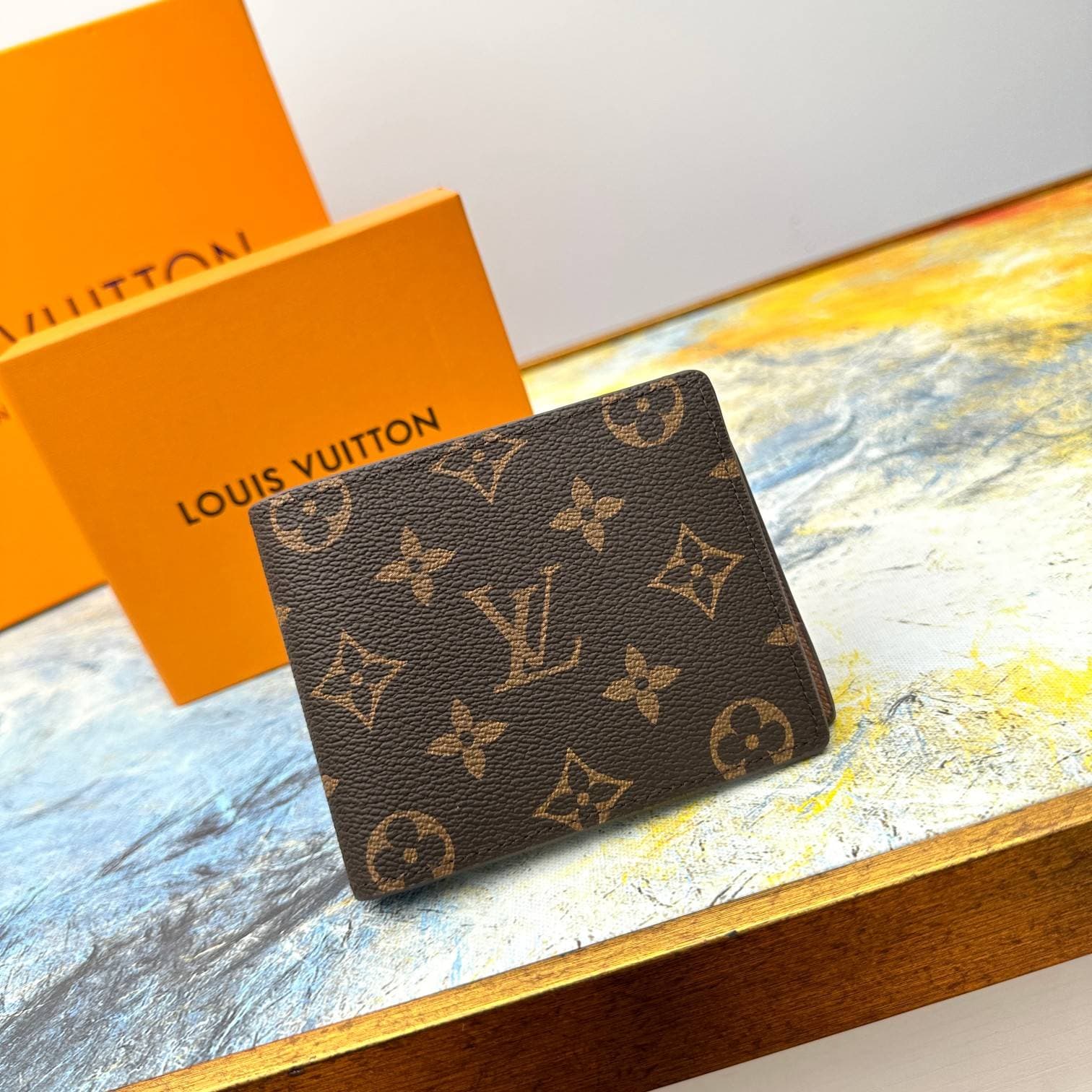 Portefeuille en cuir véritable L's Fashion luxe Couture portefeuille #60895