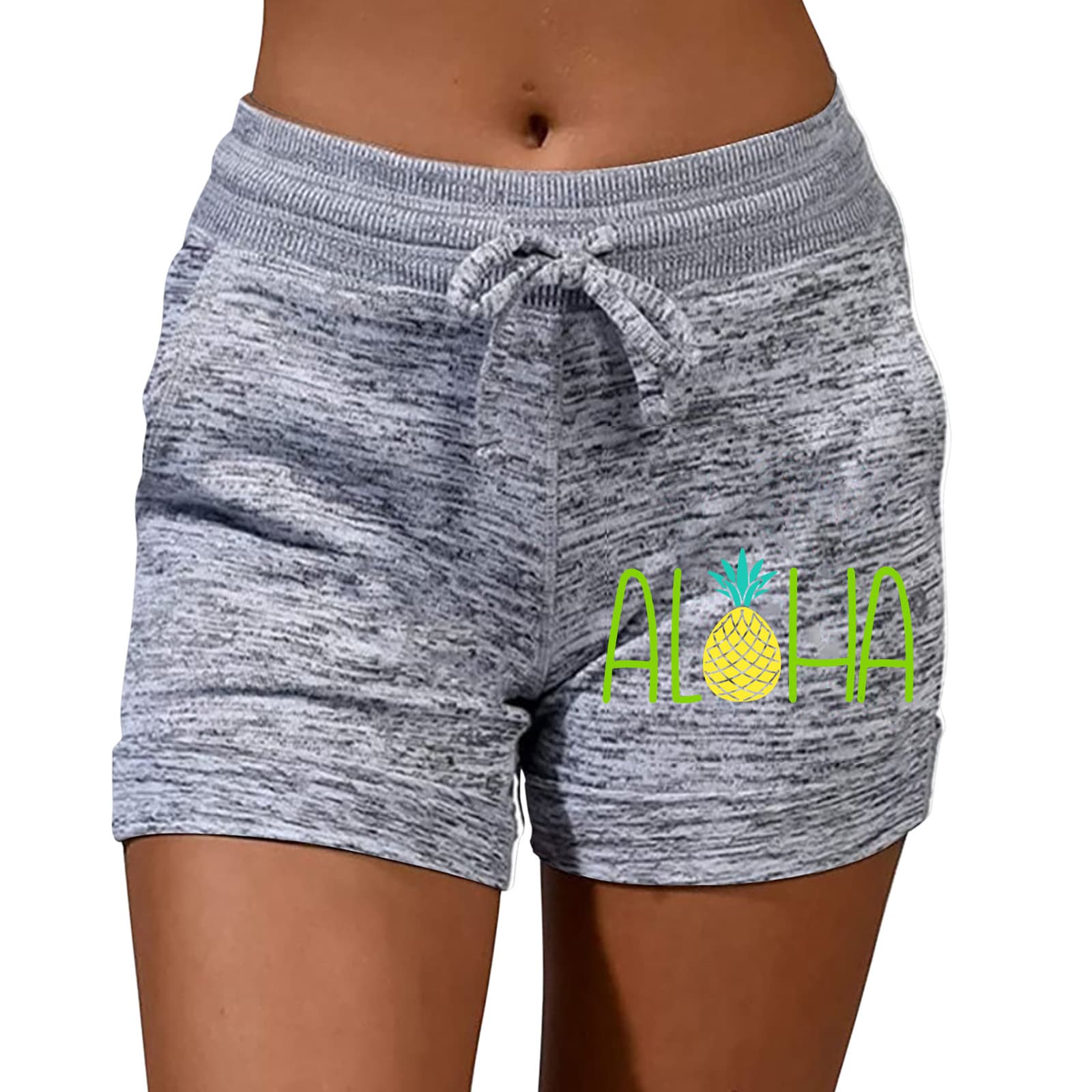 Women's fashion hot painted shorts drawstring pocket