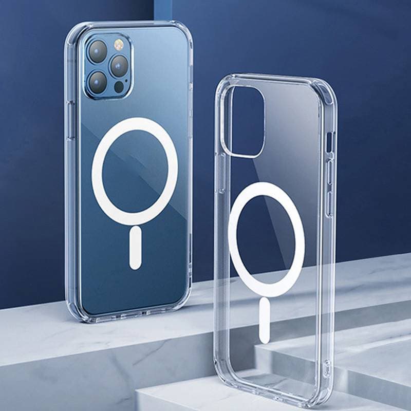 Luxury Clear Original Case For Magsafe For iPhone 16 15 14 13 12 11 Pro Max 15Plus 14Plus 16Plus Magnetic Wireless Charging Hard Acrylic Cover