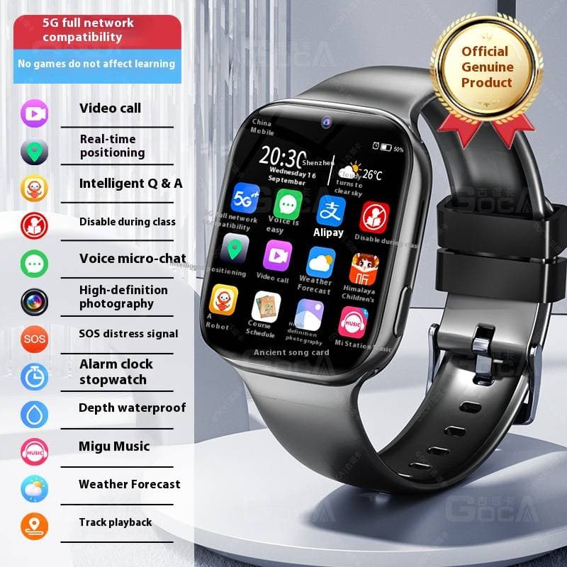 Montre connectée 5G pour enfants et adolescents avec écran AMOLED HD, suivi GPS, prise en charge de la carte SIM, contrôle parental et paiement sa