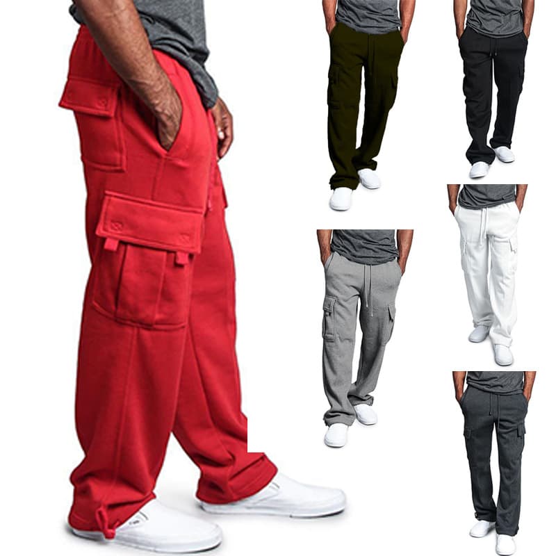 Men's Cargo Pants Streetwear High Fashion Retro Casual Jogger Pants With Multiple Pockets, Elastic Waistband, Loose Fit For Urban Style