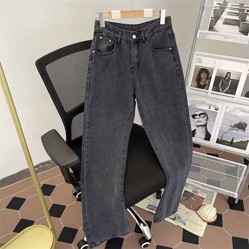 Men's Clothing Washed Yellow Mud Jeans Versatile Casual Student Men's Pants Spring And Autumn Loose Wide Leg Pants