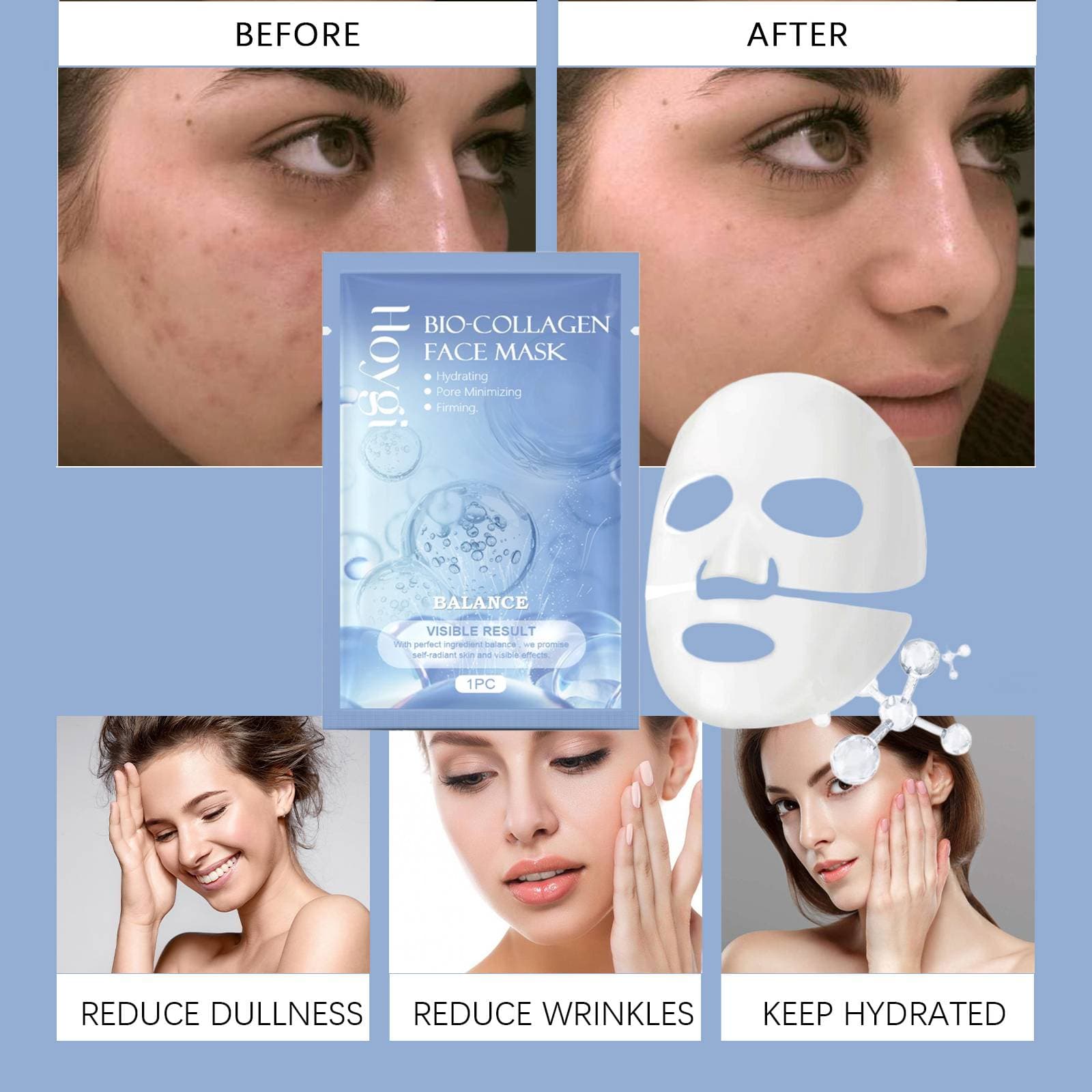 Hoygi Collagen Moisturizing Mask Series, Gentle Moisturizing And Moisturizing Skin Refreshing Care Mask