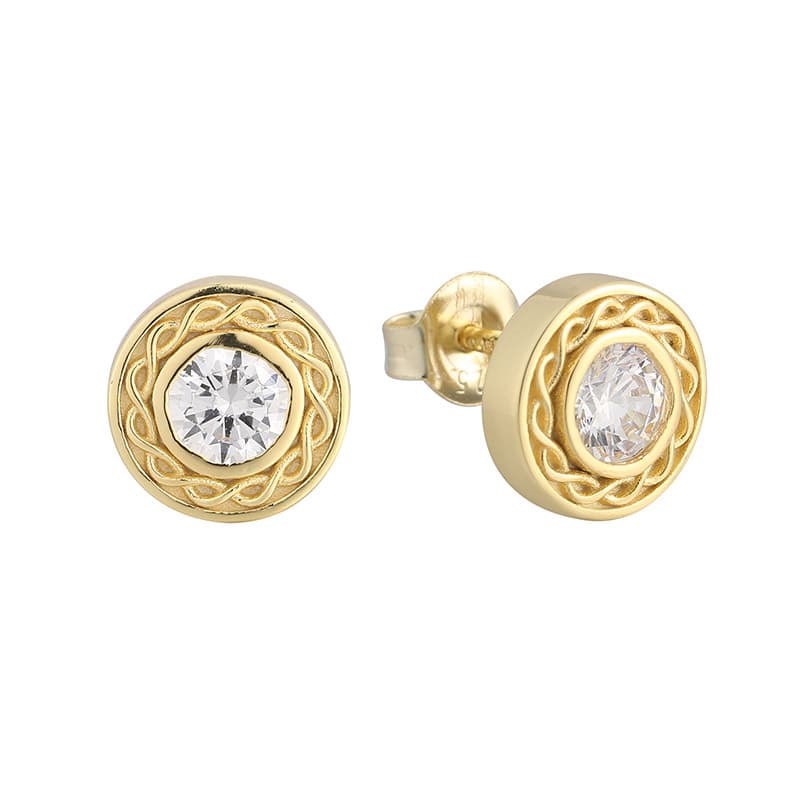 Personalized White Zircon Round Earrings With Diamond Heart Shaped Earrings With Zircon Daily Commuting Silver Needle Earrings For Women