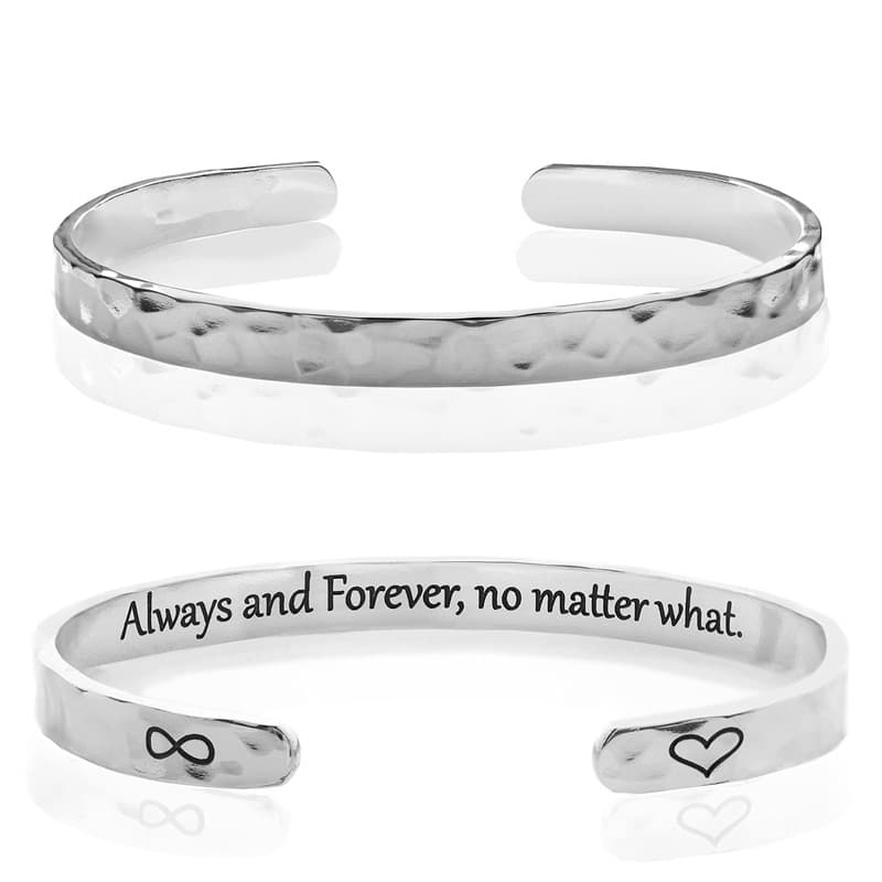 Bangles Stainless Steel Engraved Open Moon Surface Tin Foil Irregular Hammered Pattern Bracelet.