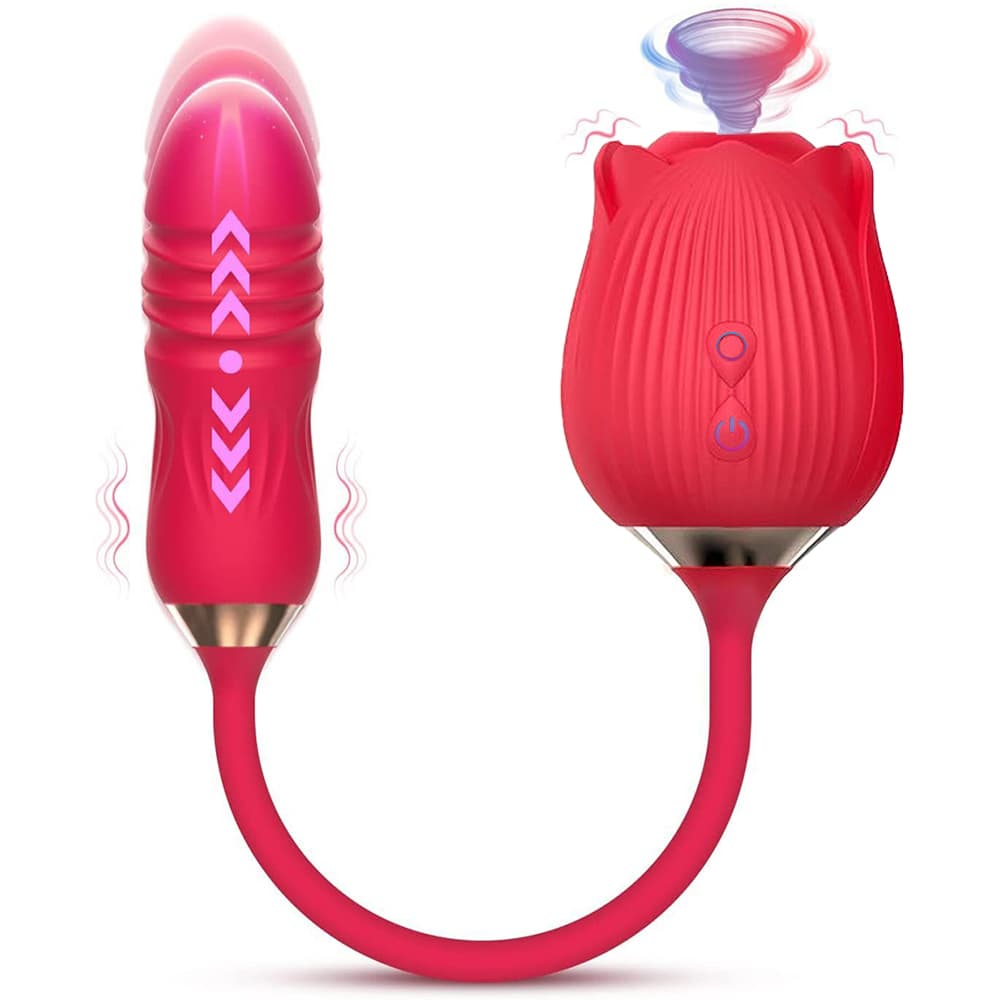 Vibrator Powerful Rose Adult Sex Toy Female Clitoris Nipple Clit Sucker G Spot Vacuum Stimulator Dildo for