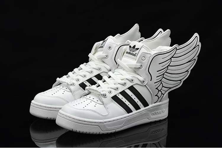 Baskets montantes pour homme, style streetwear, en cuir, à lacets, ornées d'ailes de mode