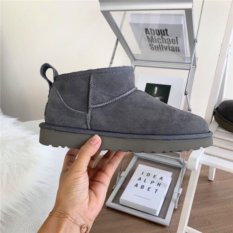 Bottes de neige courtes pour femmes, bottes courtes en fourrure et coton chaud pour l'hiver