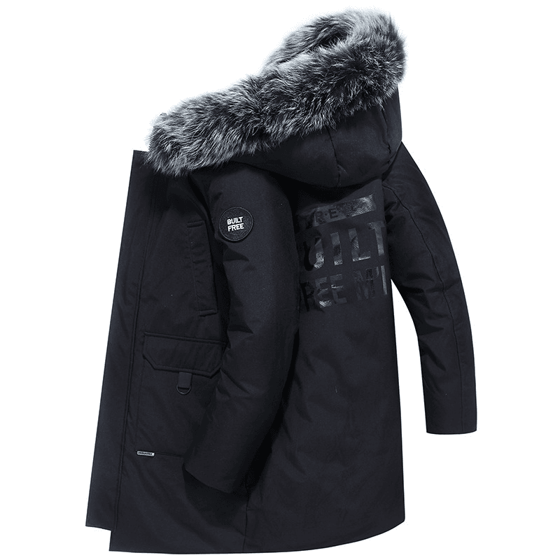 Men's clothing large fur collar thick warm cotton-padded coat coat white duck down