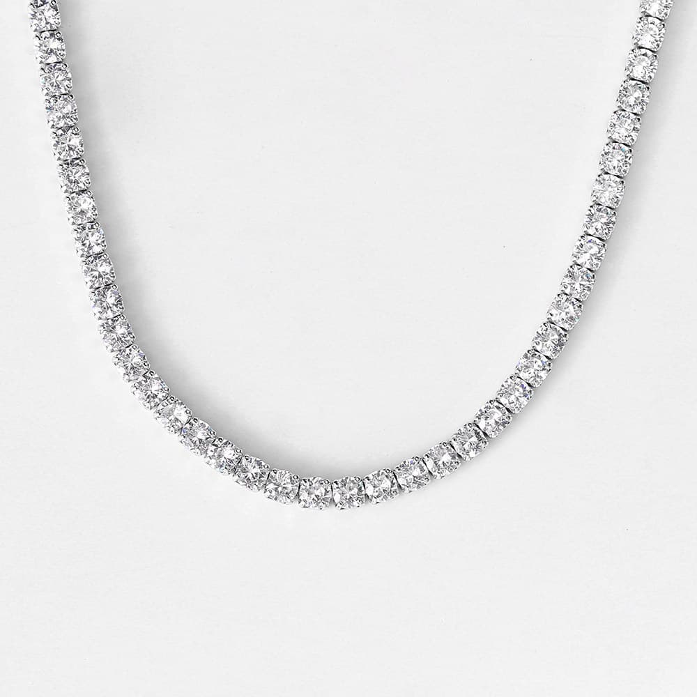 Live Stream Of European American Popular Hip-hop Zircon Tennis Necklaces For Men And Women, Trendy Full-diamond