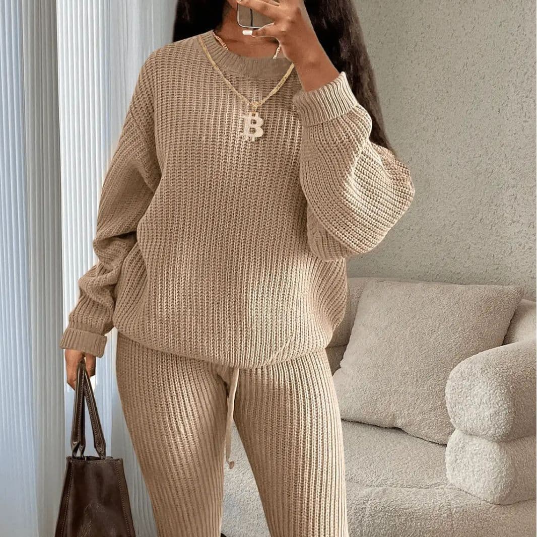 Women's Clothing Hot Selling Fashion Casual Knitted Suit Pants Suit Women's Wool Suit