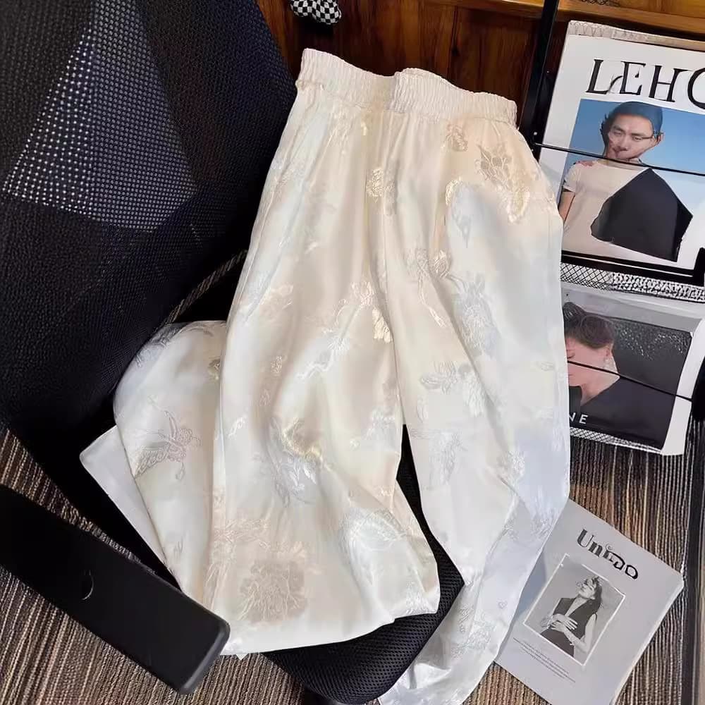 Women's Clothing white wide leg pants for women New style thin goods high waist straight small size casual pants for women