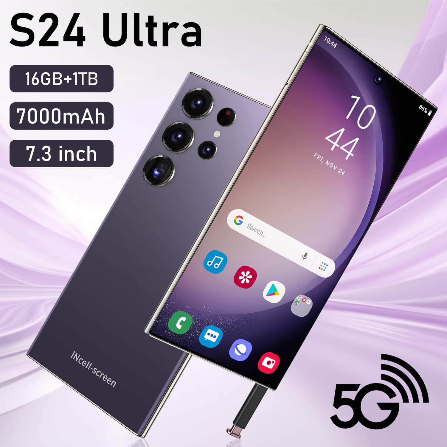 S24 Ultra Smartphone Android 4+64G Dual Sim Factory International Model (Titanium Grey)