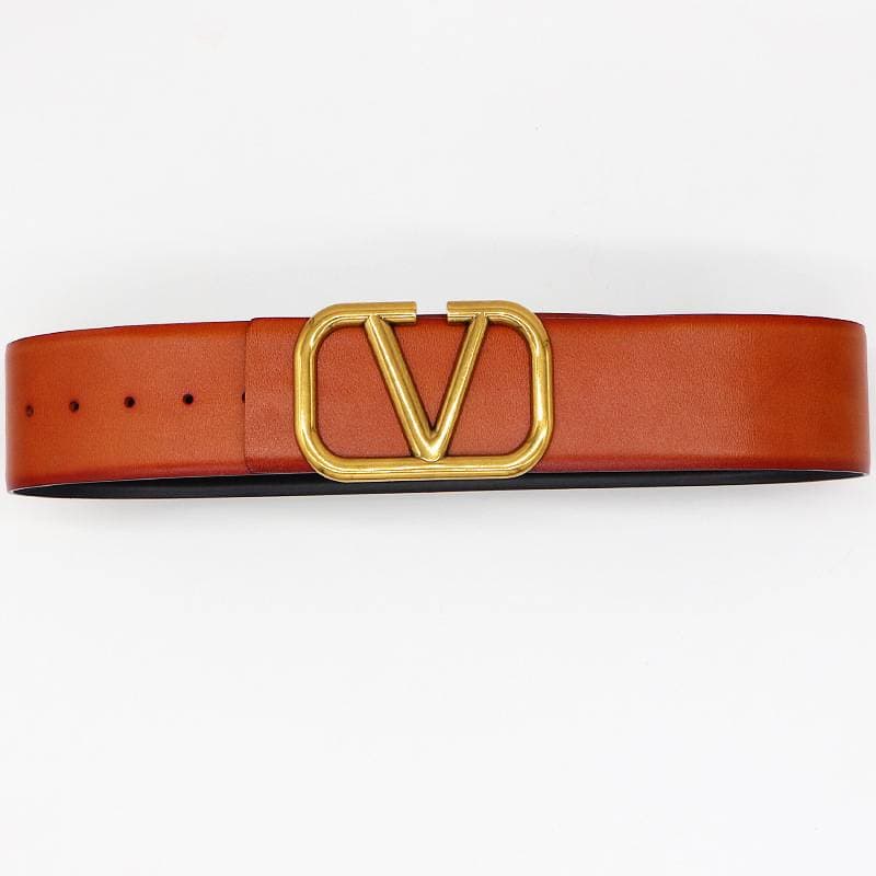 Ceinture en cuir de vache avec boucle en V pour femme, large, décorative, avec jupe, taille ajustée