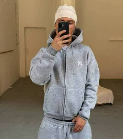 Ensemble pantalon et veste de survêtement tendance pour homme avec logo brodé