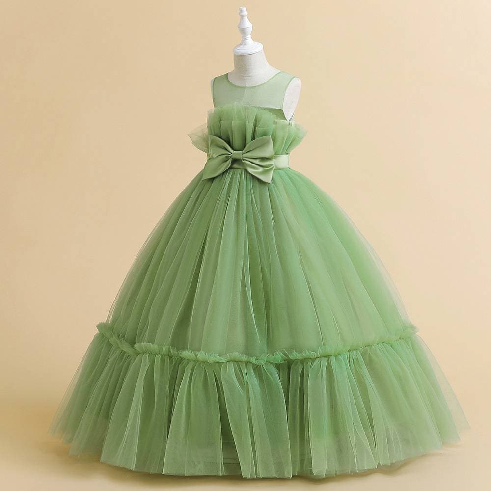 Kids’ Clothing Piano Dress Skirt Middle And Large Children's Floor Length Skirt Mesh Fluffy Flower Girl Dress Princess Skirt