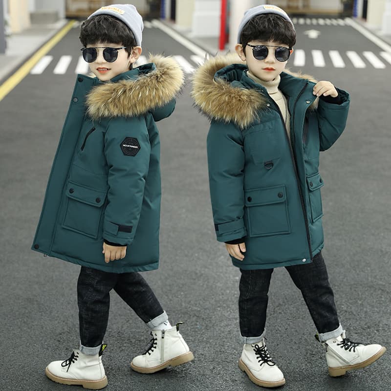 Kid's Clothing 2024 New Boys' Jackets Autumn And Winter Children's Down Cotton Jackets Plus Velvet And Thickened Fashionable Cotton Jackets