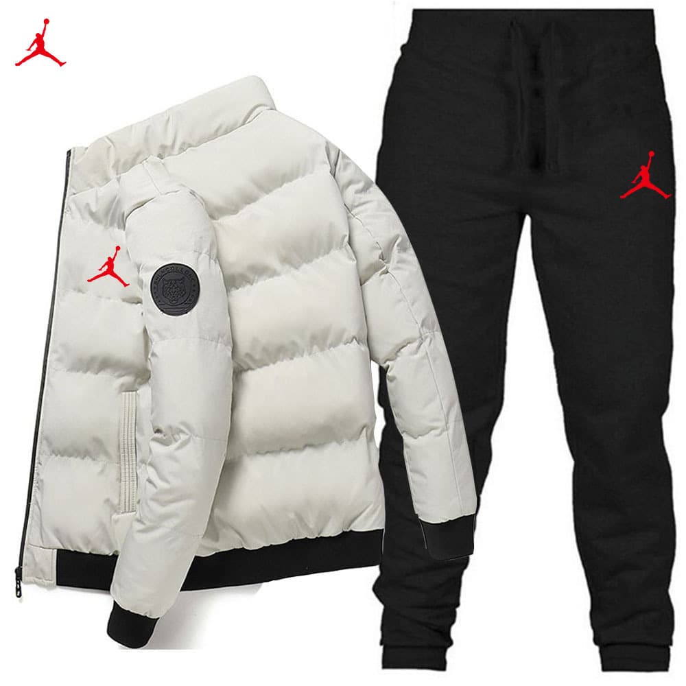 Nouveaux hommes coton veste + pantalon couleur unie imprimé ensemble de sport décontracté
