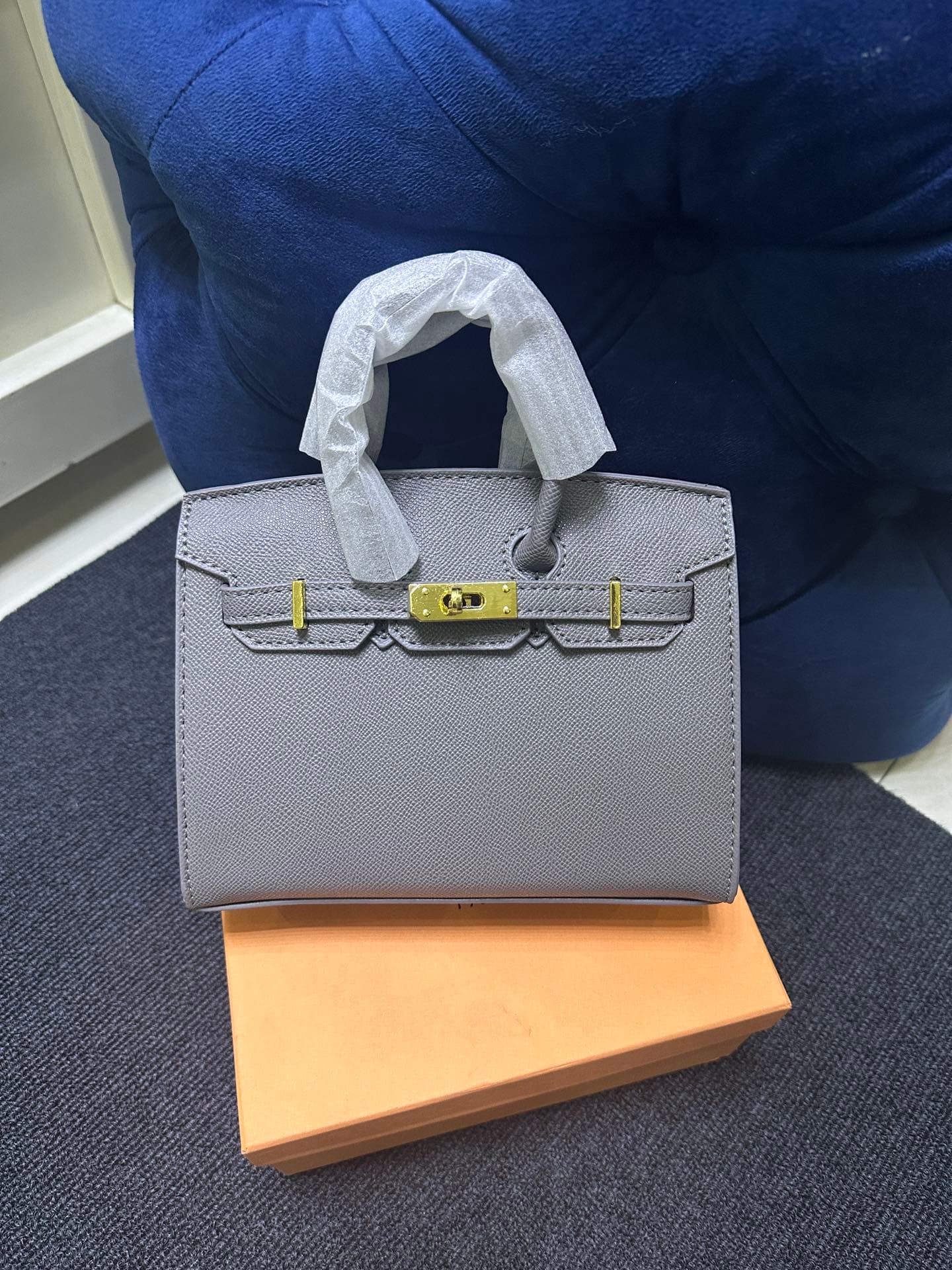 Sac à main pour femme H E en cuir véritable platine, nouveau modèle 2026, style haut de gamme, grande capacité, motif litchi classique, sac bando