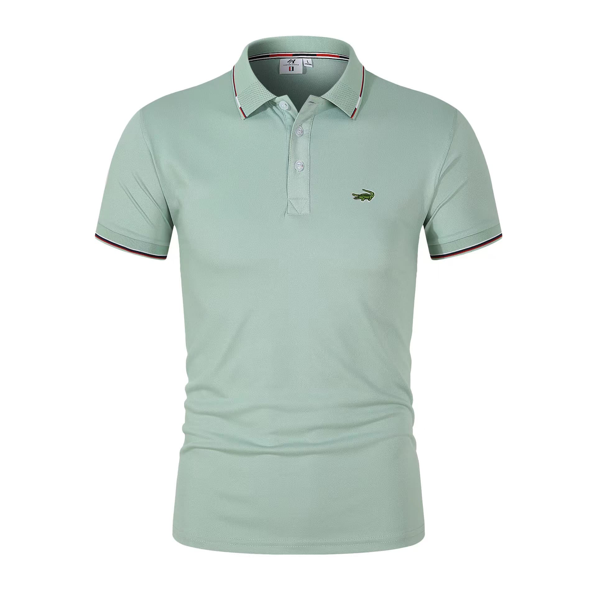 Polos homme en coton brodé, collection printemps-été, décontractés et respirants, à revers.
