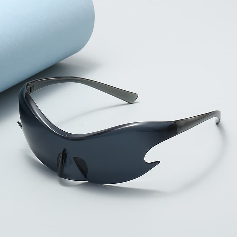 New one-piece funny sunglasses hiphop fashion riding technology sense sunglasses punk wholesale