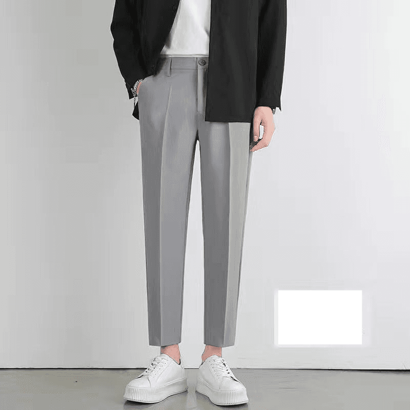 Men's Clothing Summer Thin Suit Pants Men Autumn Straight All Match Casual Drape Slim Korean Version Nine Point Small Suit Pants Men