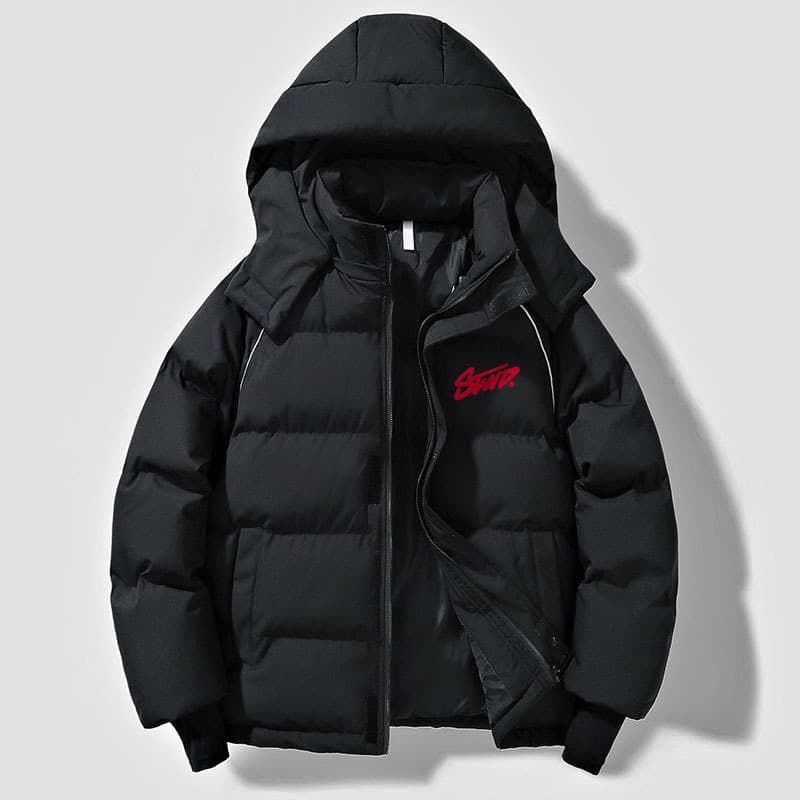 Unisex Retro Puffer Jacket, Oversized Hooded Quilted Coat, Thickened Winter Parka For Men & Women
