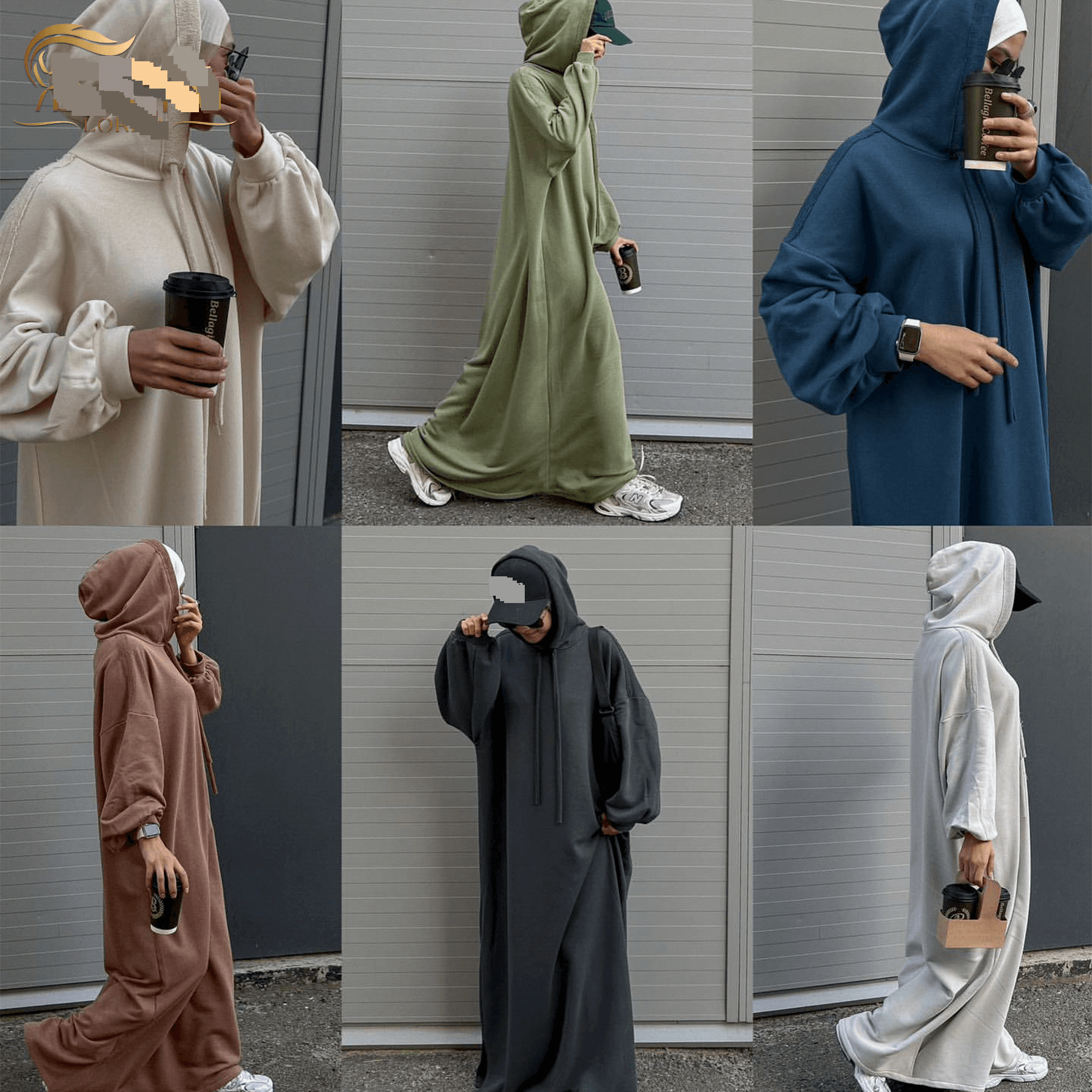 Women's Clothing Solid Color Hooded Sweater Dress