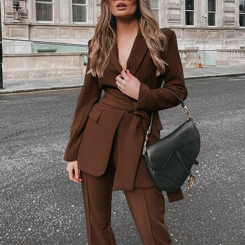 Women's Fashionable Temperament Suit Suit Two-piece Set