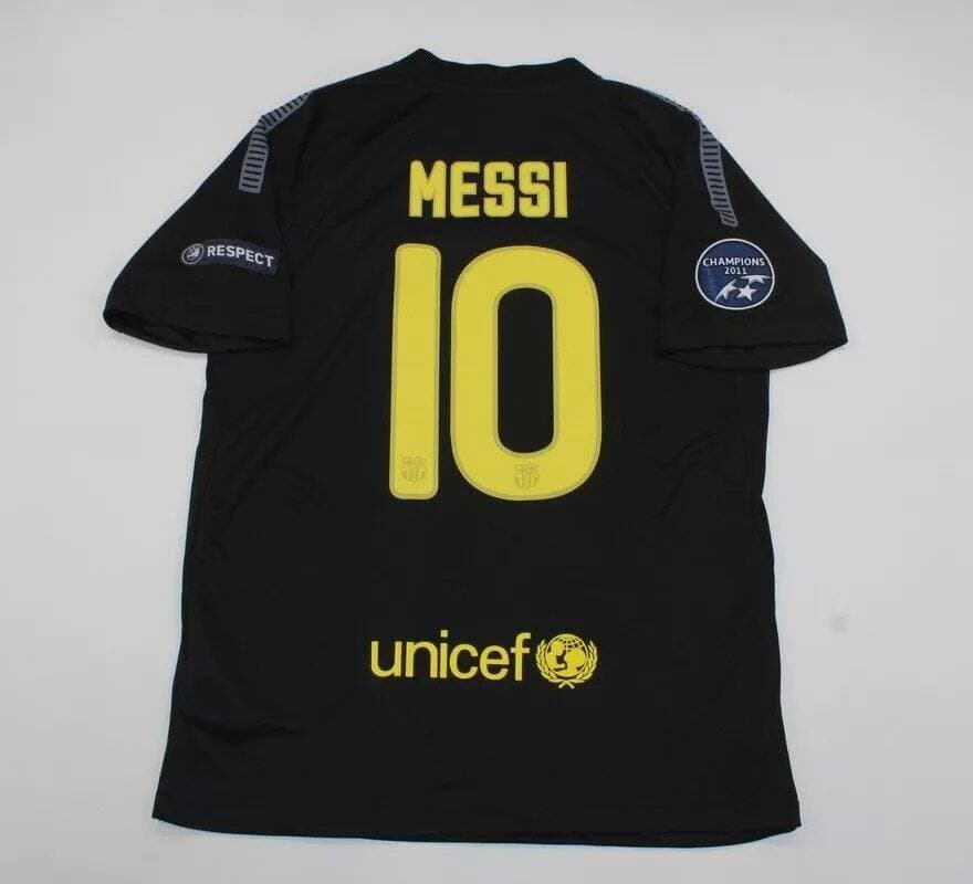 Adult fc-barcelona jersey 2011 2012 shirt messi away black champions league model shirt