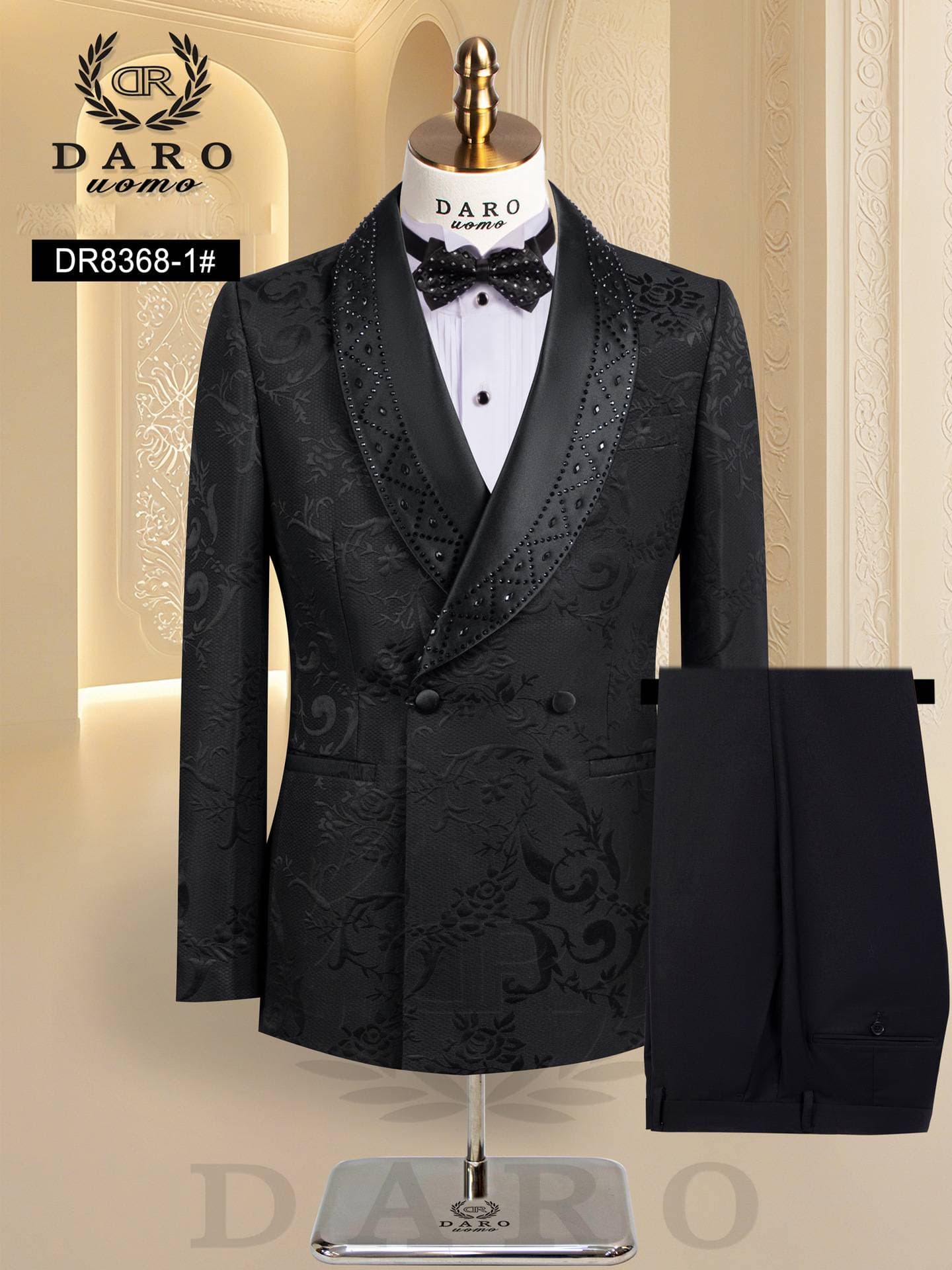Men's Clothing Three Piece Suit Suit Black Lapel Color Matching Suit Banquet Party Suit Groom Best Man Suit