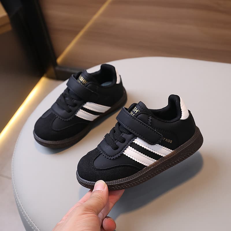 Chaussures de sport pour enfants, semelle souple, couleurs assorties, chaussures d'entraînement décontractées, chaussures de course blanches