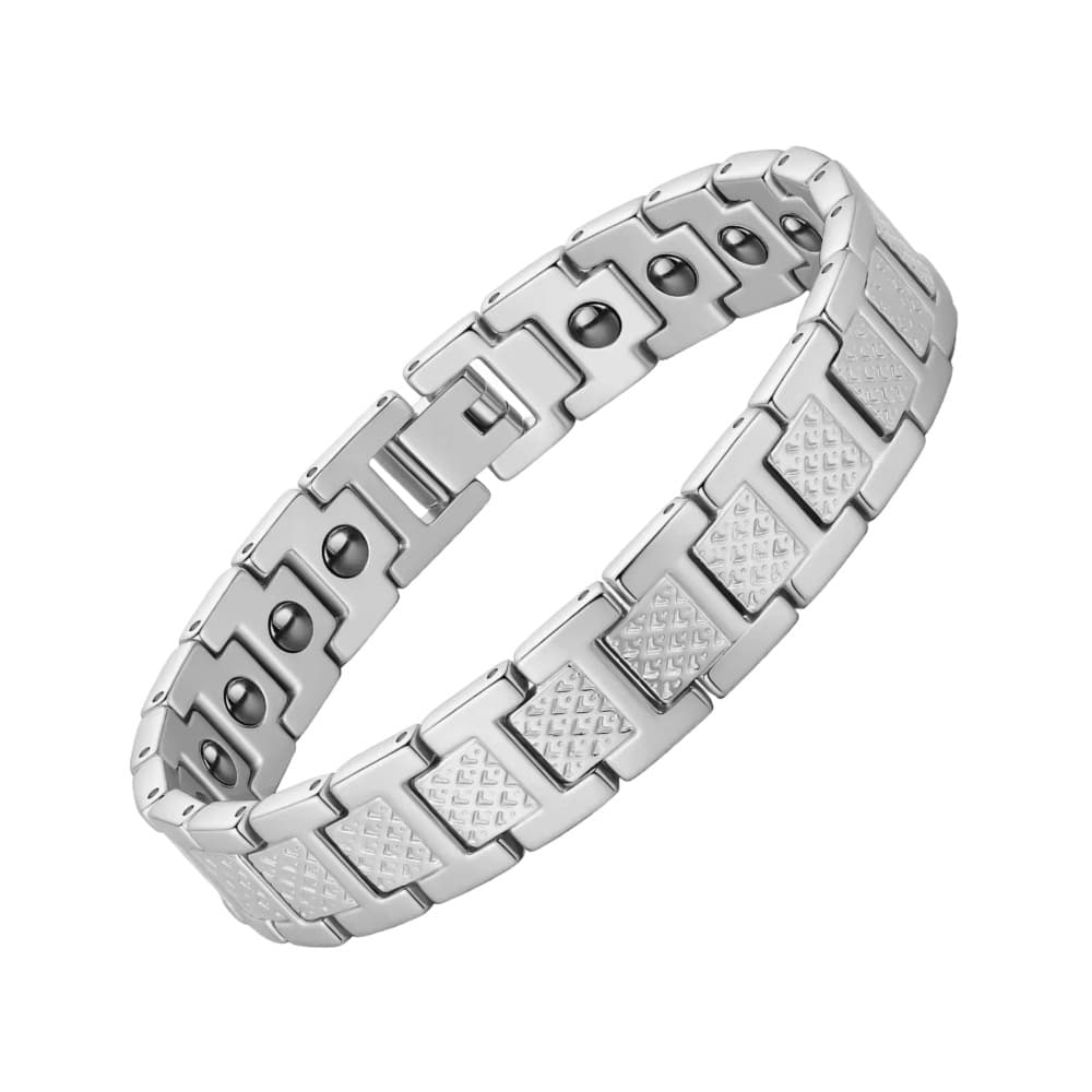 Bracelet unisexe en acier titane, grand modèle crocodile, bracelet ajustable, couleur or clair, très tendance.